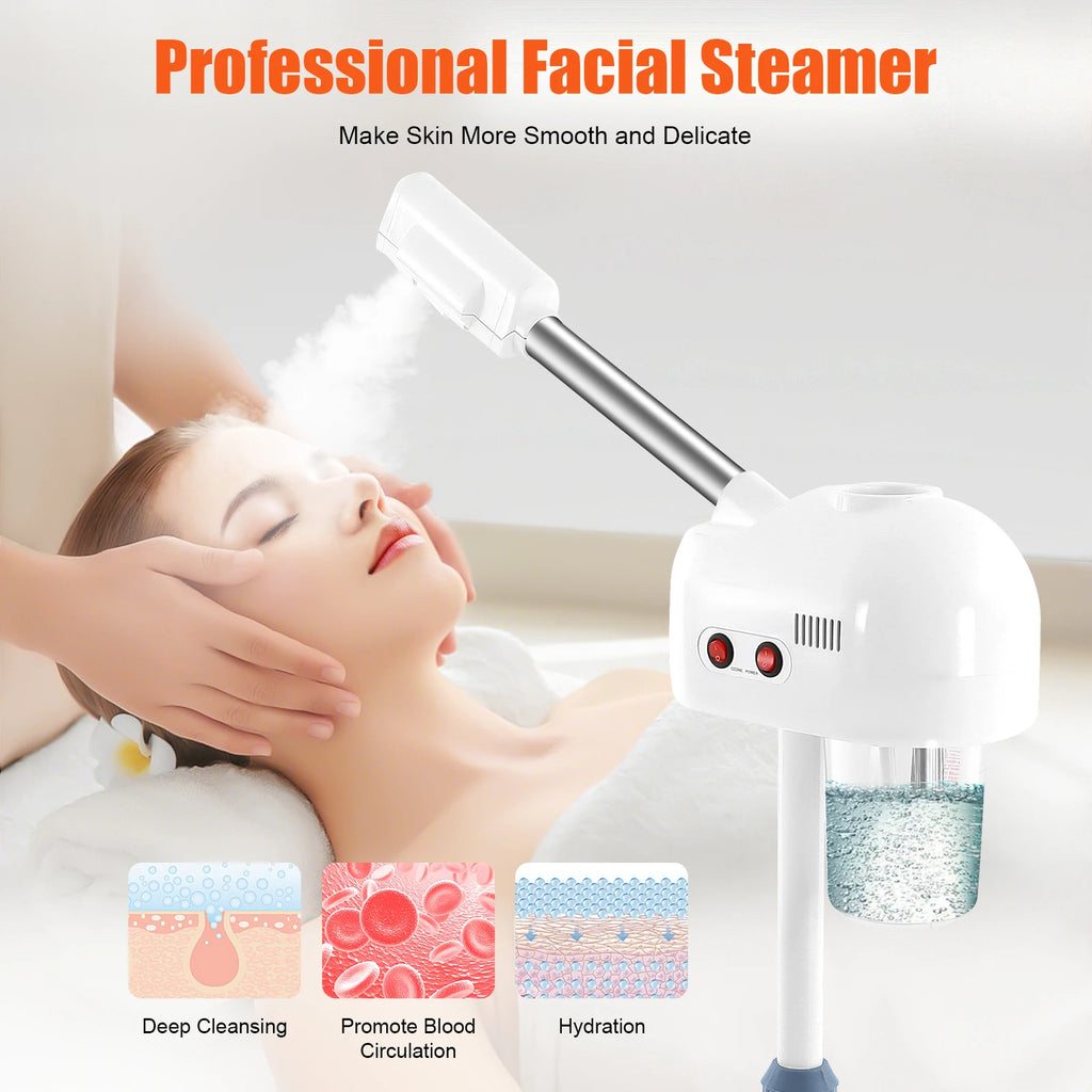 750ml Ozone Facial Steamer Height Adjustable Sprayer 360° Rotatable Movable
