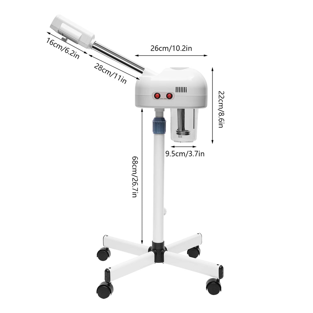 750ml Ozone Facial Steamer Height Adjustable Sprayer 360° Rotatable Movable