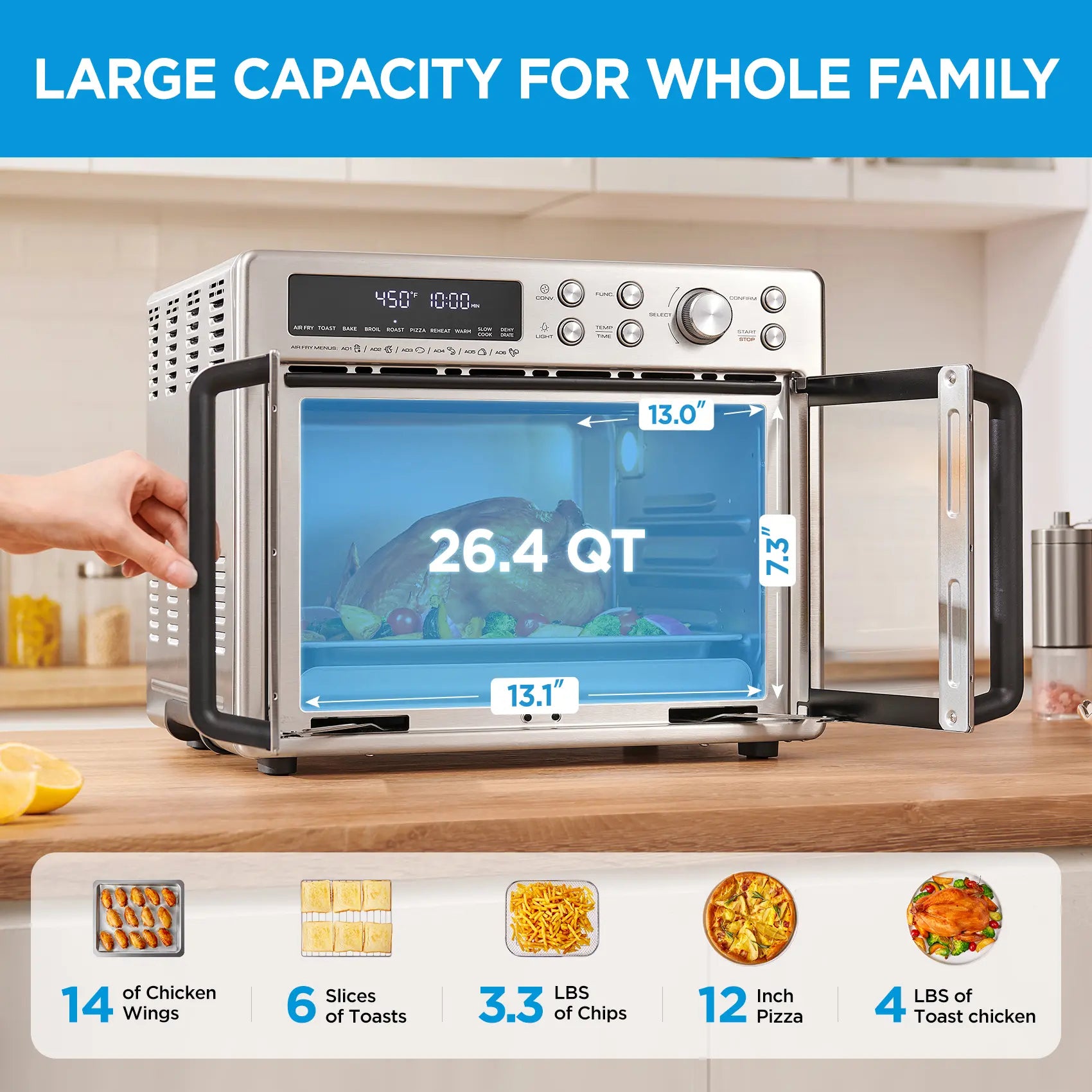 26.4 QT Extra Large Air Fryer Countertop Oven